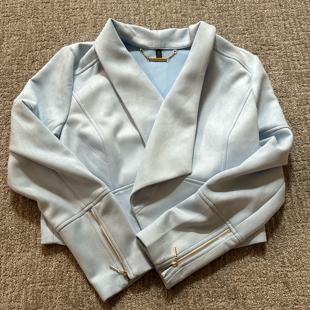 Baby blue cropped blazer